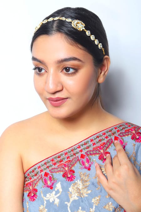 Namasya Gold Beads Kundan Sheeshphool 