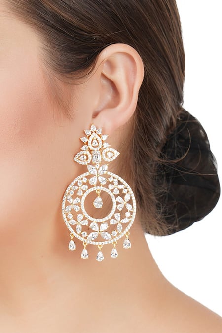 Shop_Auraa Trends_Gold Plated Imitation Diamonds Studded Chandbali _Online_at_Aza_Fashions
