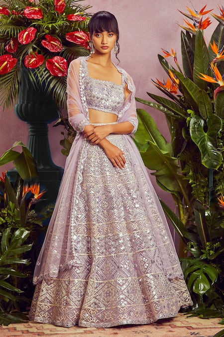 Aneesh Agarwaal Embroidered Bridal Lehenga Set 