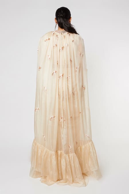 Masumi Mewawalla Embroidered Pant Saree & Cape Set 