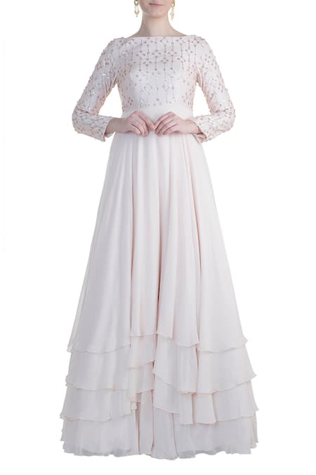 Masumi Mewawalla Embroidered Layered Anarkali 