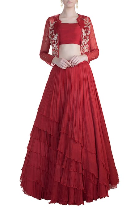 Masumi Mewawalla Jacket & Layered Lehenga Set 