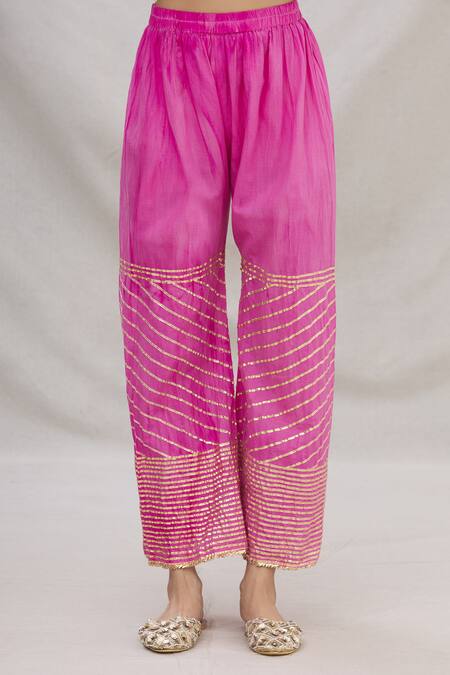 Shop Kunwarani Ritu Pink Georgette Embroidery Mandarin Collar Kurta Set Online at Aza Fashions Shop_Kunwarani Ritu_Pink Georgette Embroidery Mandarin Collar Kurta Set _Online_at_Aza_Fashions