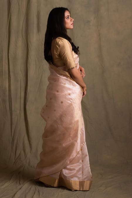 Shop Priyanka Raajiv Pink Chanderi Silk Embroidered Saree at Aza Fashions Shop_Priyanka Raajiv_Pink Chanderi Silk Embroidered Saree _at_Aza_Fashions