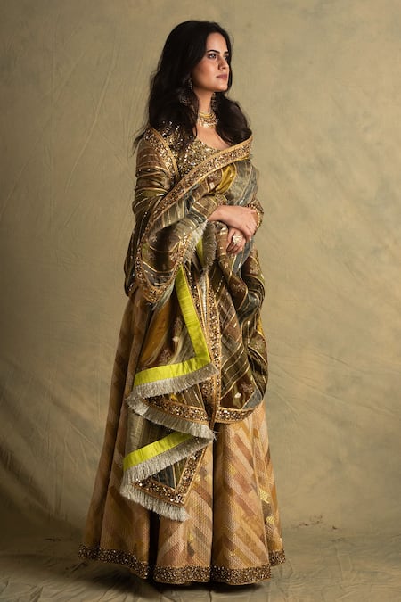 Priyanka Raajiv Banarasi Silk Lehenga Set 