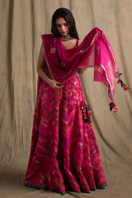 Priyanka Raajiv Banarasi Silk Lehenga Set 