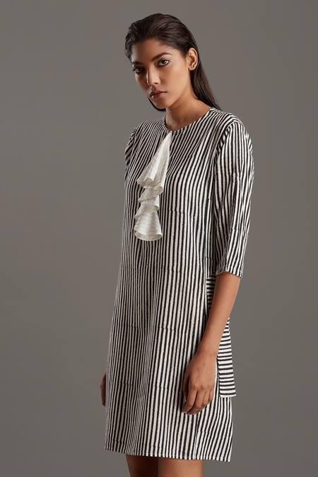 H & M Dress NWT Size 4 BlackWhite Striped India | Ubuy