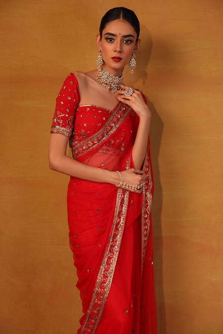 Esha Koul Embroidered Saree with Blouse 