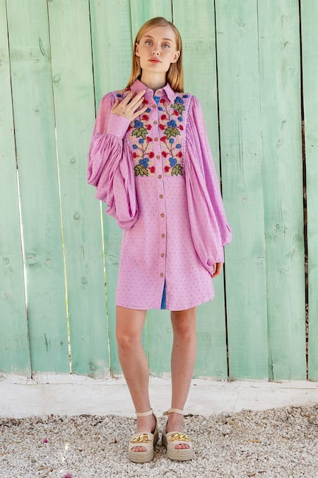 Shruti Sancheti Embroidered Shirt Dress 