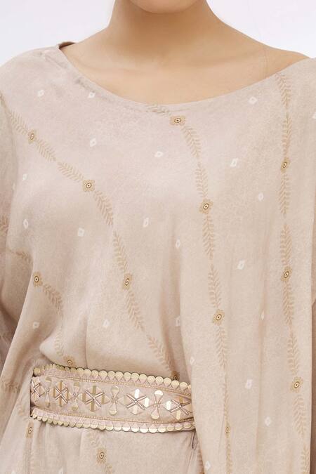 Shop 17:17 By Simmi Saboo Beige Cotton Silk Embroidery Round Asymmetric Kurta And Dhoti Pant Set Online at Aza Fashions Shop_17:17 By Simmi Saboo_Beige Cotton Silk Embroidery Round Asymmetric Kurta And Dhoti Pant Set _Online_at_Aza_Fashions