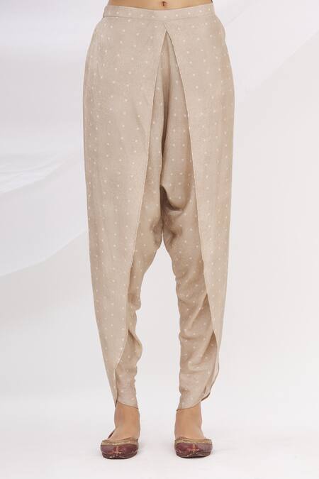 17:17 By Simmi Saboo Beige Cotton Silk Embroidery Round Asymmetric Kurta And Dhoti Pant Set at Aza Fashions 17:17 By Simmi Saboo_Beige Cotton Silk Embroidery Round Asymmetric Kurta And Dhoti Pant Set _at_Aza_Fashions