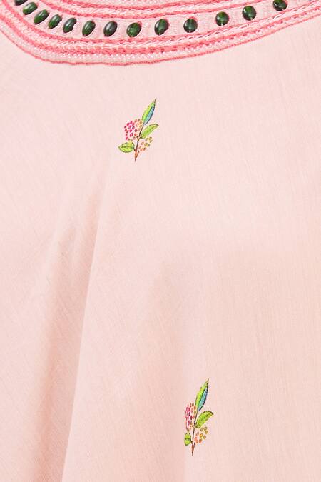 Shop 17:17 By Simmi Saboo Pink Chanderi Silk Embroidery Round Kurta And Dhoti Pant Set Online at Aza Fashions Shop_17:17 By Simmi Saboo_Pink Chanderi Silk Embroidery Round Kurta And Dhoti Pant Set _Online_at_Aza_Fashions