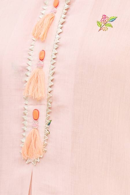 Shop 17:17 By Simmi Saboo Pink Chanderi Silk Embroidery Round Kurta And Pant Set Online at Aza Fashions Shop_17:17 By Simmi Saboo_Pink Chanderi Silk Embroidery Round Kurta And Pant Set _Online_at_Aza_Fashions