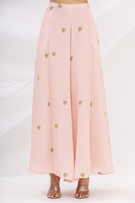 17:17 By Simmi Saboo Pink Chanderi Silk Embroidery Asymmetric Tunic And Pant Set at Aza Fashions 17:17 By Simmi Saboo_Pink Chanderi Silk Embroidery Asymmetric Tunic And Pant Set _at_Aza_Fashions