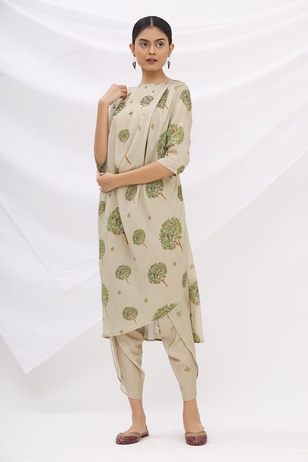 17:17 by Simmi Saboo Chanderi Silk Kurta & Dhoti Pant Set 