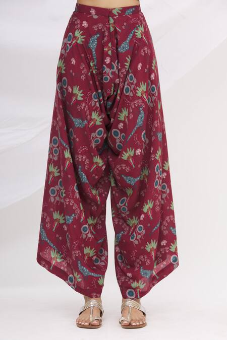 17:17 By Simmi Saboo Maroon Chanderi Silk Embroidery Round Kurta And Pant Set at Aza Fashions 17:17 By Simmi Saboo_Maroon Chanderi Silk Embroidery Round Kurta And Pant Set _at_Aza_Fashions