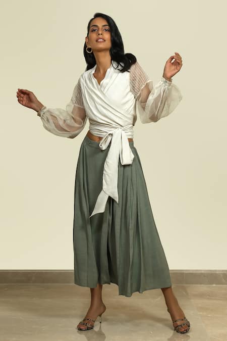 Shiori Draped Wrap Top 
