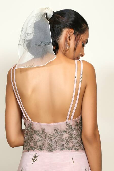 Buy Shiori Pink Cotton Georgette V Neck Printed Jumpsuit Online at Aza Fashions Buy_Shiori_Pink Cotton Georgette V Neck Printed Jumpsuit_Online_at_Aza_Fashions