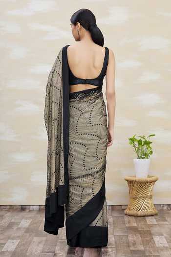 Shop Kommal Sood Beige Georgette Sequins Embellished Saree at Aza Fashions Shop_Kommal Sood_Beige Georgette Sequins Embellished Saree _at_Aza_Fashions