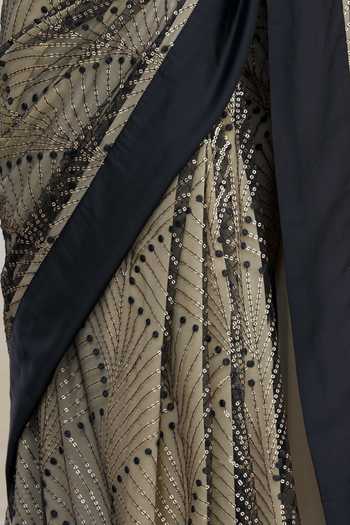 Shop Kommal Sood Beige Georgette Sequins Embellished Saree Online at Aza Fashions Shop_Kommal Sood_Beige Georgette Sequins Embellished Saree _Online_at_Aza_Fashions