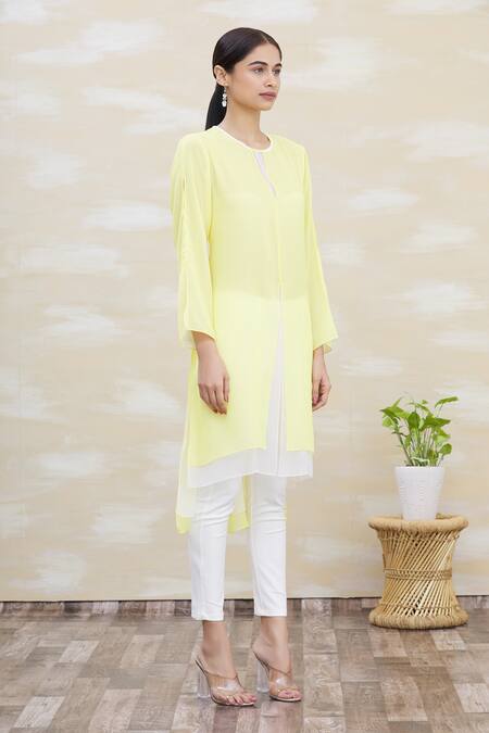 Buy Kommal Sood Beige Georgette Embroidery Round Asymmetrical Tunic Online at Aza Fashions Buy_Kommal Sood_Beige Georgette Embroidery Round Asymmetrical Tunic _Online_at_Aza_Fashions