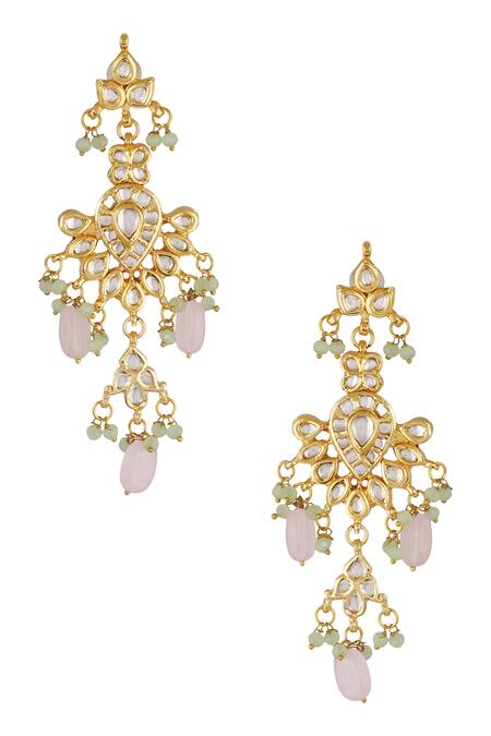 ChhavI'S Jewels_Green Pearls, Beads, Diamonds Kundan Choker Set _Online_at_Aza_Fashions