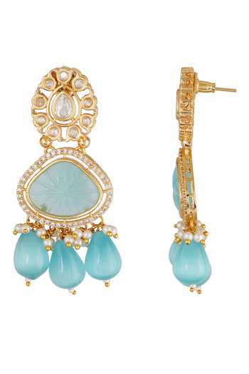 Buy_ChhavI'S Jewels_White Kundan Beaded Pendant Choker Set_Online_at_Aza_Fashions