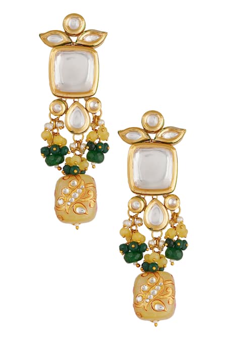 ChhavI'S Jewels_Gold Plated Pearls, Beads, Gota Patti Kundan Multistrand Choker Set _Online_at_Aza_Fashions