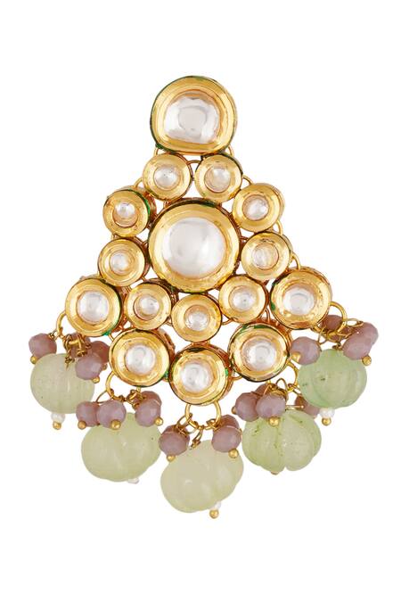 Shop ChhavI'S Jewels Purple Beads, Diamonds Kundan Layered Necklace Set Online at Aza Fashions Shop_ChhavI'S Jewels_Purple Beads, Diamonds Kundan Layered Necklace Set _Online_at_Aza_Fashions