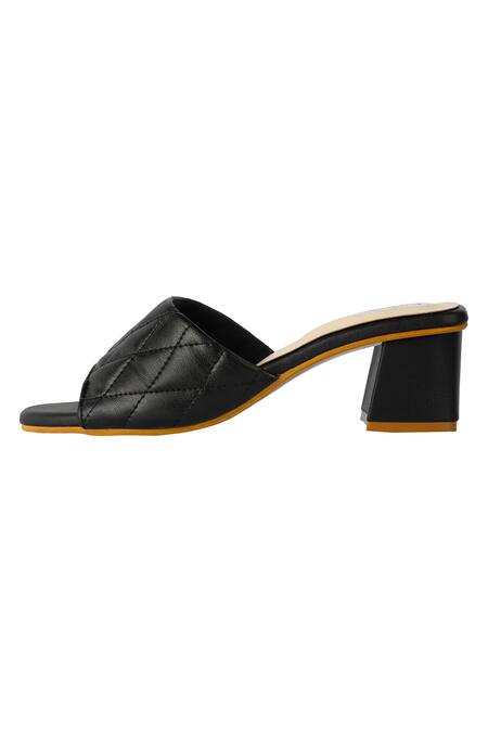 Black 2025 quilted mules