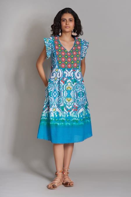 Buy The Cotton Staple Peasent Ikat Dress online