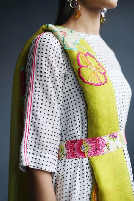 Shop Rajiramniq Yellow Cotton Silk Embroidery Round Printed Kurta Set Online at Aza Fashions Shop_Rajiramniq_Yellow Cotton Silk Embroidery Round Printed Kurta Set _Online_at_Aza_Fashions