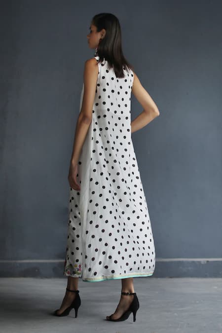 Shop Rajiramniq White Cotton Silk Embroidery Round Printed Kurta And Pant Set at Aza Fashions Shop_Rajiramniq_White Cotton Silk Embroidery Round Printed Kurta And Pant Set _at_Aza_Fashions