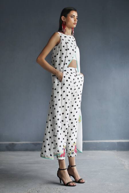 Buy Rajiramniq White Cotton Silk Embroidery Round Printed Kurta And Pant Set Online at Aza Fashions Buy_Rajiramniq_White Cotton Silk Embroidery Round Printed Kurta And Pant Set _Online_at_Aza_Fashions