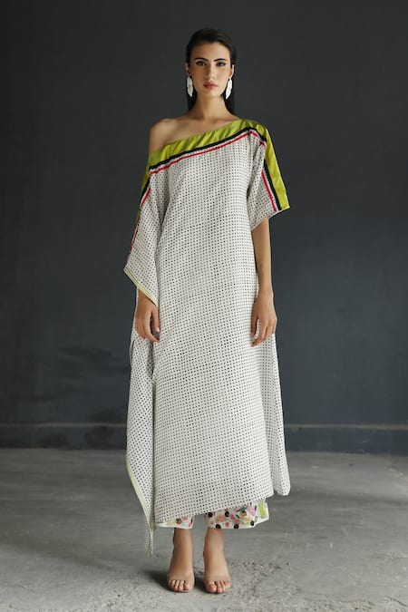 Rajiramniq Printed One Shoulder Kurta Set 