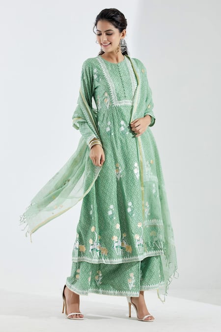 Abbaran Printed Anarkali Set 