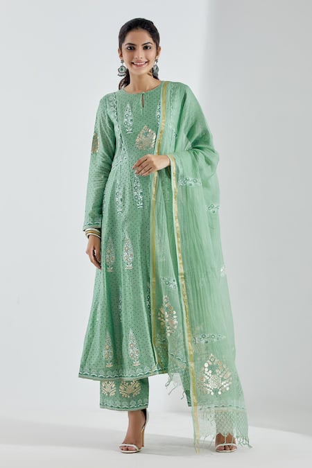 Abbaran Printed Anarkali Set 