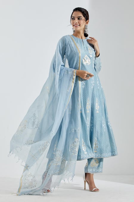 Abbaran Printed Anarkali Set 