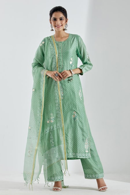 Abbaran Printed Straight Kurta Set 