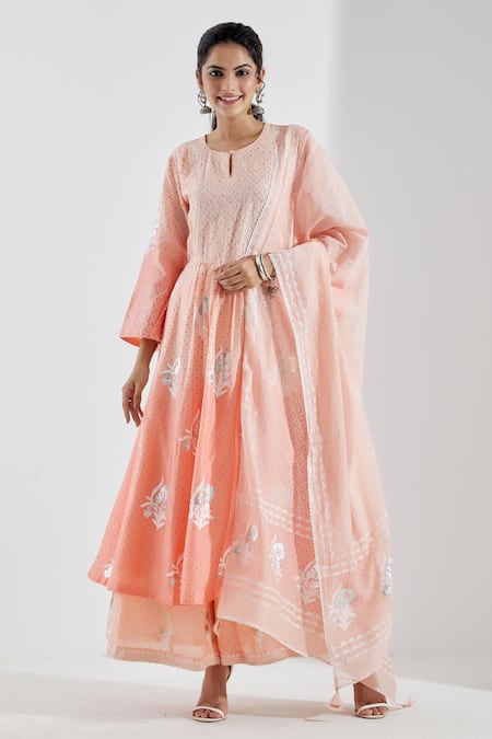 Abbaran Printed Anarkali & Palazzo Set 