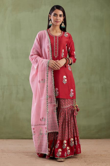 Abbaran Printed Kurta Gharara Set 