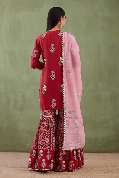 Abbaran Printed Kurta Gharara Set 