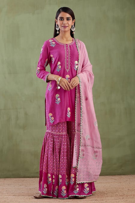 Abbaran Printed Kurta Gharara Set 