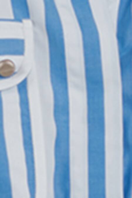 Buy_Chillosophy_Blue Poplin Striped Shorts _Online_at_Aza_Fashions