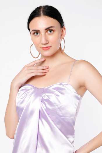 Buy_Emblaze_Purple Satin Scoop Neck Draped Dress_Online_at_Aza_Fashions