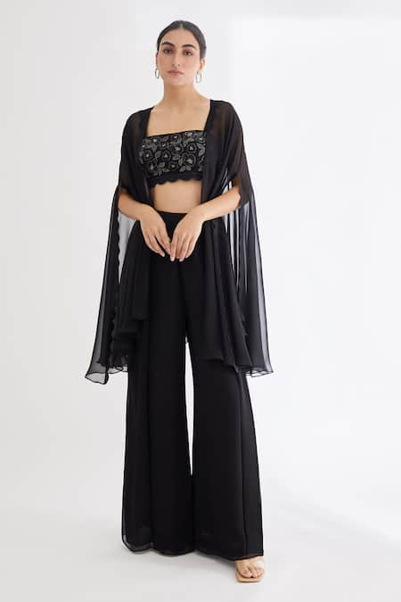 Lavanya Ahuja Scallop Cape & Pant Set 