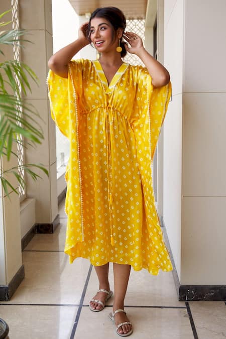 Buy Yellow Dresses for Women by The Kaftan Company Online | Ajio.com