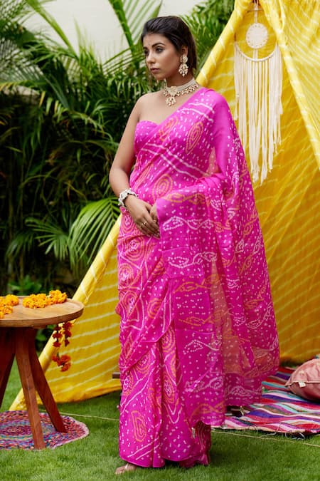 Ruchira Nangalia Bandhani Motif Saree 