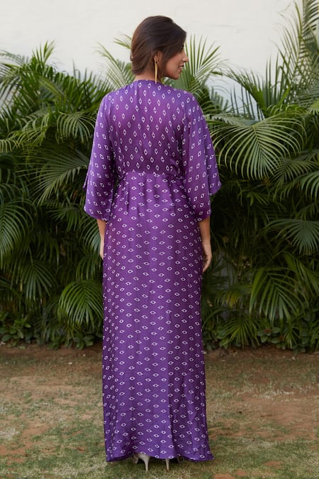 Ruchira Nangalia Bandhani Print Cowl Dress 