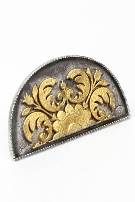 Buy_Sangeeta Boochra_Silver Plated Cut Work Handcrafted Ring _Online_at_Aza_Fashions